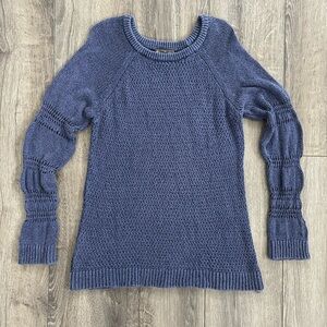 Tommy Bahama Women's Blue Scoop Neck Round Knit Sweater Long Sleeve Blue Large